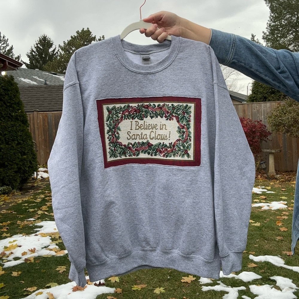 Upcycled Vintage Textile Christmas Sweater